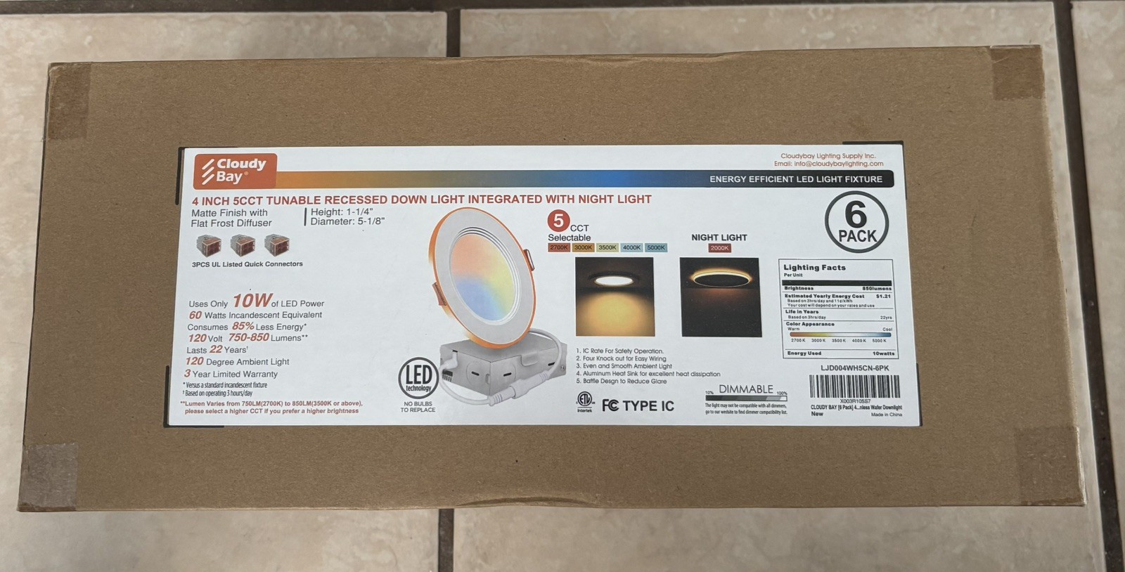Cloudy Bay 4 Inch CCT Tunable Narrow Flood Recessed Down Lights (6 Pack) *New gallery