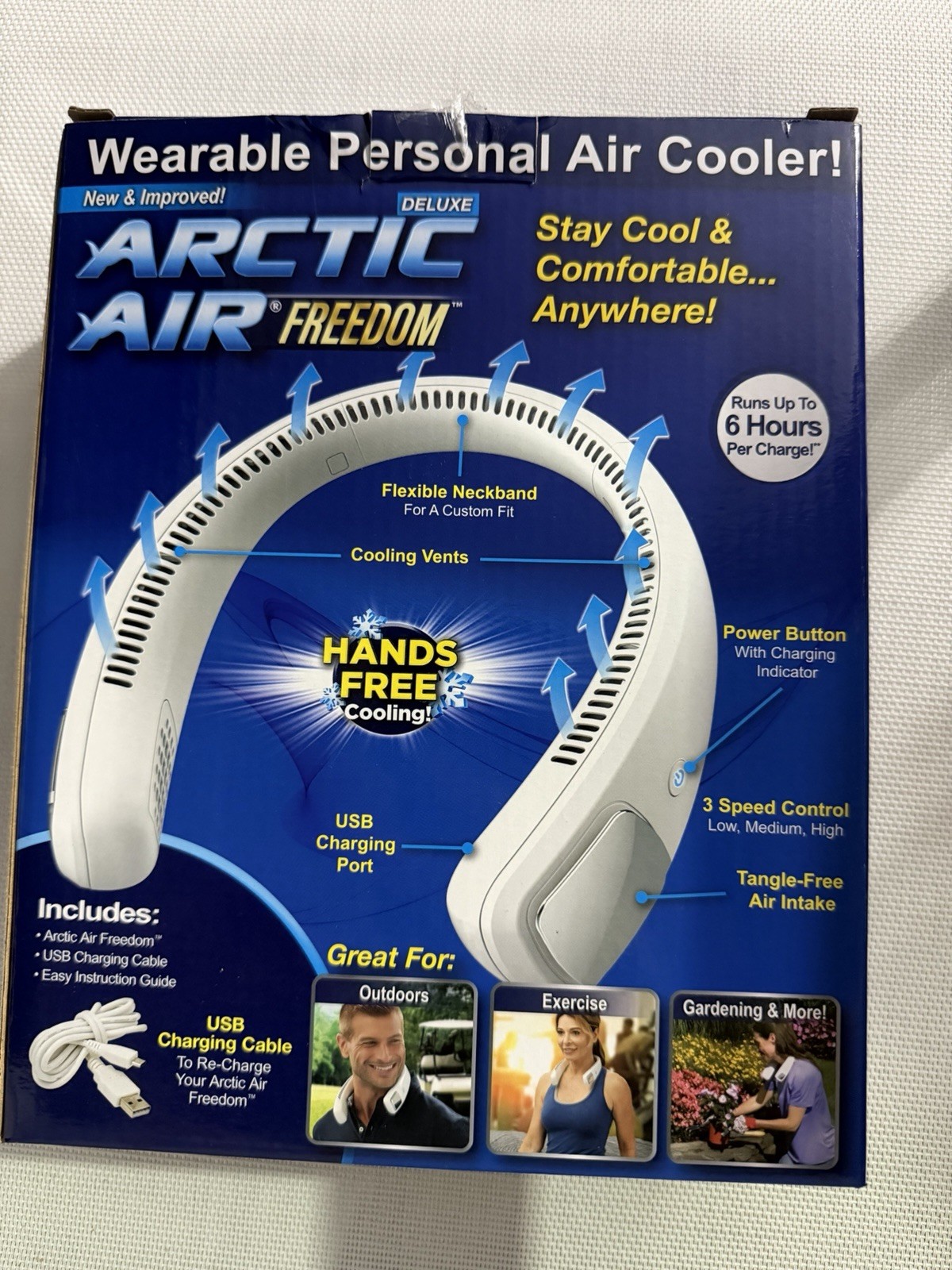 Portable NeckFan Arctic AirFreedom PersonalAirCooler Rechargeable 3Speed Cooling gallery