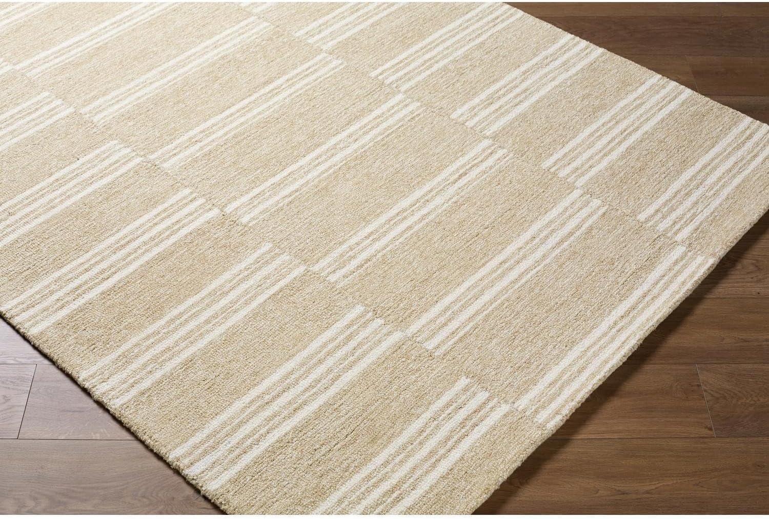 New Hand Tufted 100% Wool Rug Color Beige Handmade Luxury Design Area Carpet Rug gallery