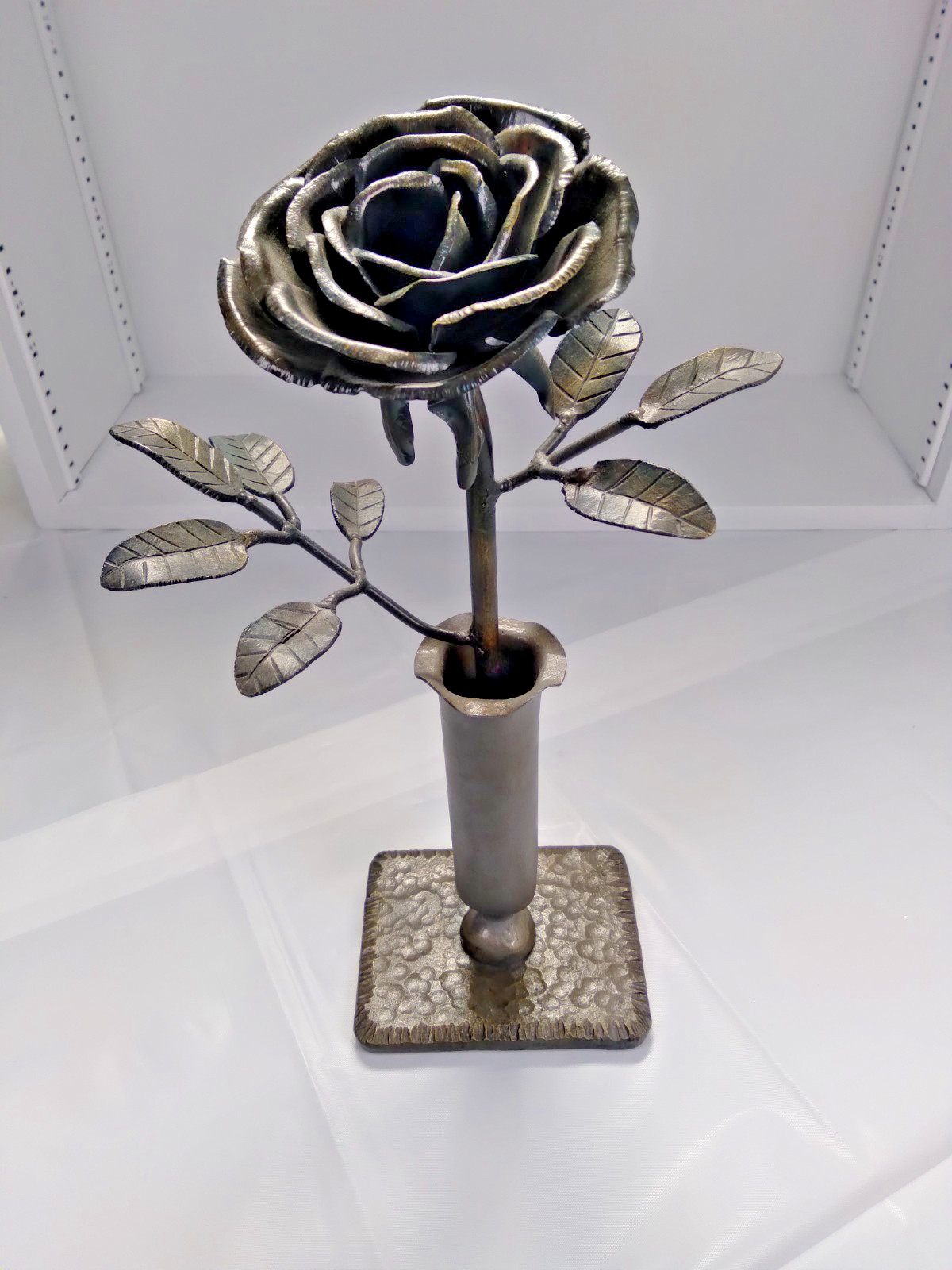 Handmade Welded Metal Rose Sculpture Welded Steel Flower gallery