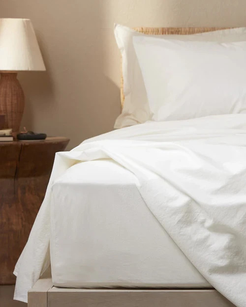 THE COMPANY STORE 100% COTTON WHITE PERCALE TWIN FLAT SHEET 66in x 96in gallery