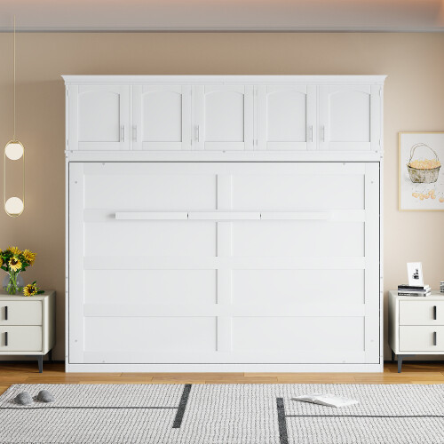 Space Saving Murphy Wall Bed with Storage Cabinets Queen Size Wood Cabinet Beds gallery