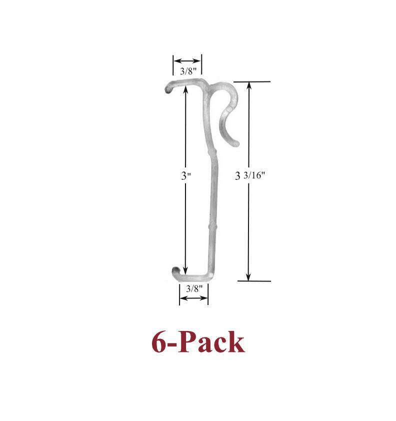 3" Single Slat VALANCE CLIPS for Horizontal Faux WOOD or MINI BLINDS (6-Pack) gallery