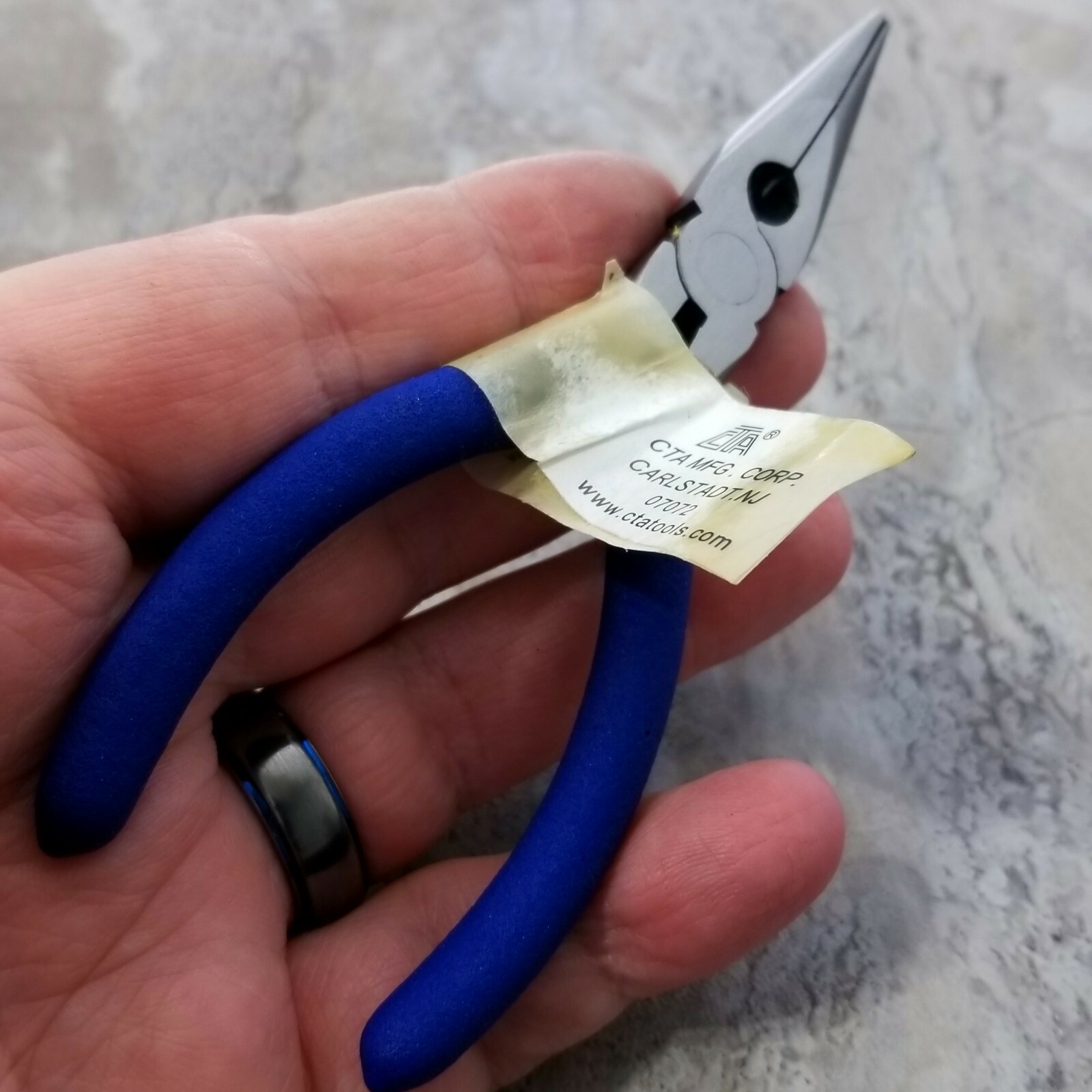 CTA 5 1/4" Spring Loaded Needle Nose Pliers Blue Handles gallery