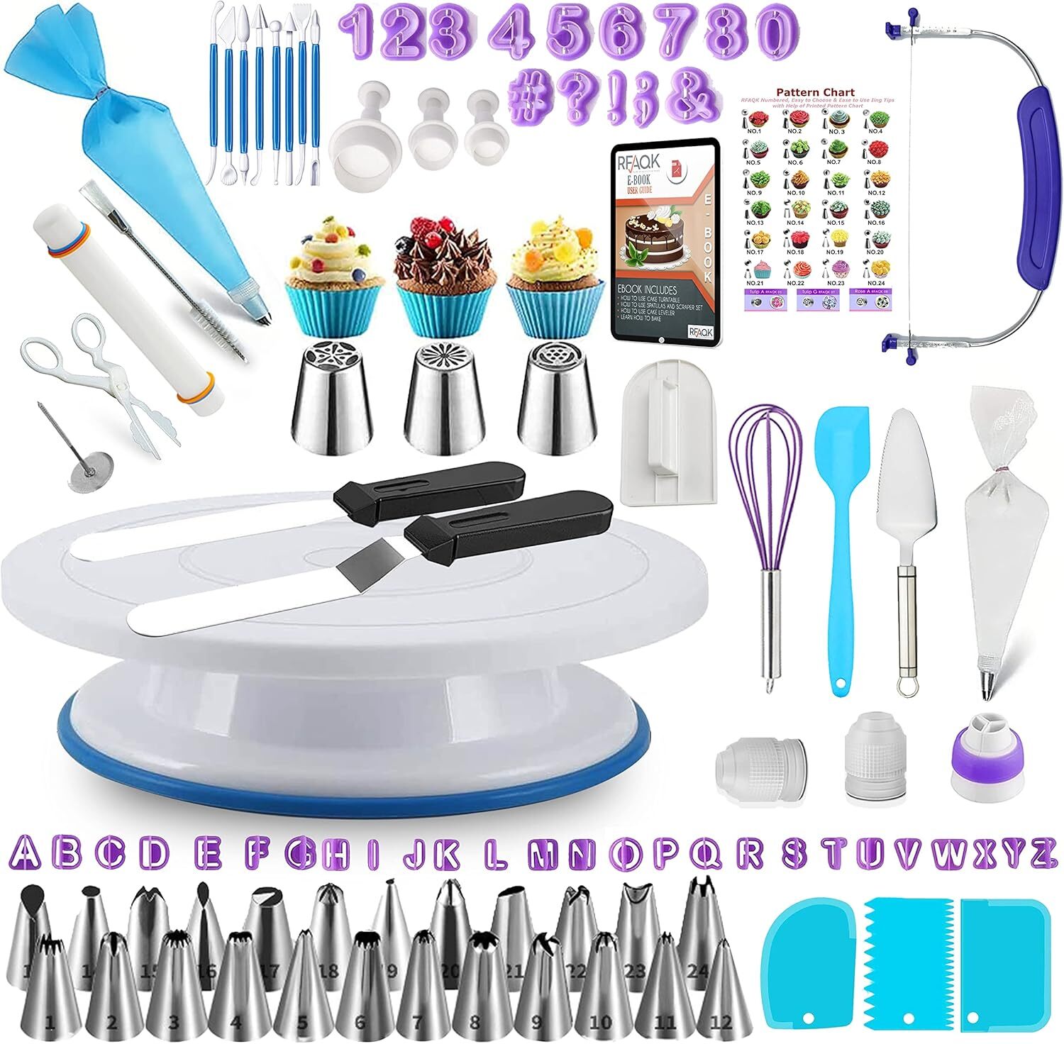 230PCs Cake Decorating Supplies Kit, Cake Decorating Set with Cake Turntable gallery