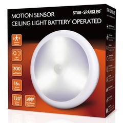 6.3” Motion Sensor Ceiling Light Indoor AA or D-Cell Battery Operated for Hal…