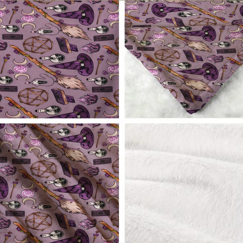 Witch Hat Crystal Magic Flannel Blanket Soft Cozy Tapestry Napping Travel Use gallery