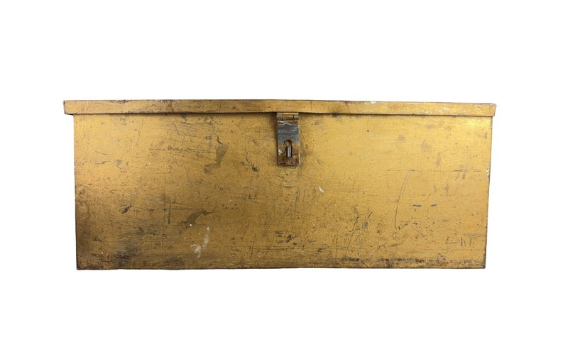 Large Hand Welded Scrap Metal Lockable Trunk 30 x 16.5 x 14" gallery