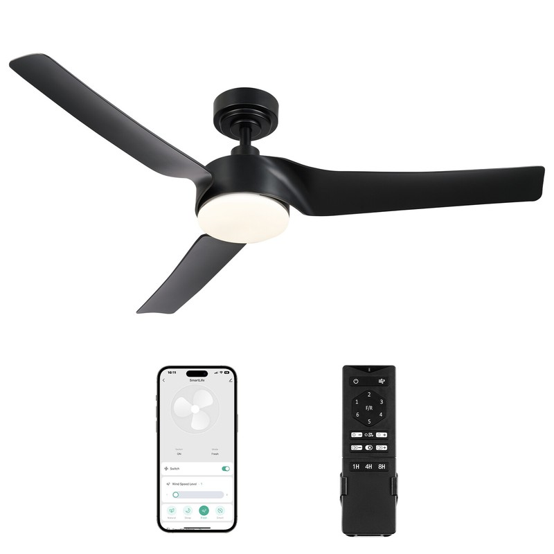 52" Smart Ceiling Fan w Light Remote Compatible w Alexa Google Voice App Control gallery