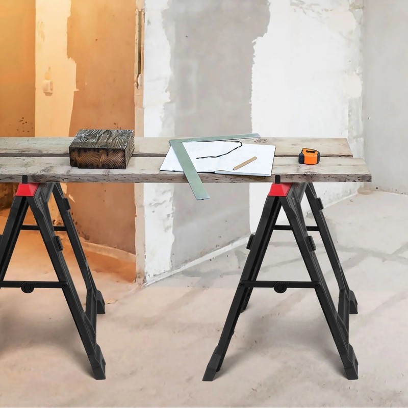 Hyper Stack 350 lb Capacity Foldable Polypropylene Sawhorse, 31" gallery