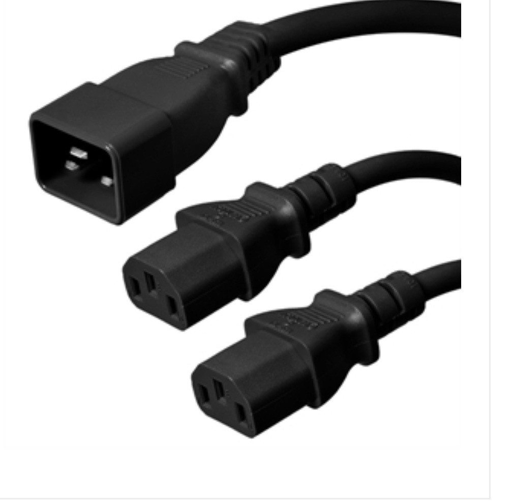 SPLITTER POWER CORD - IEC 60320 C20 Splitter Power Cord to 2-Way C13- 5 Feet/20A gallery