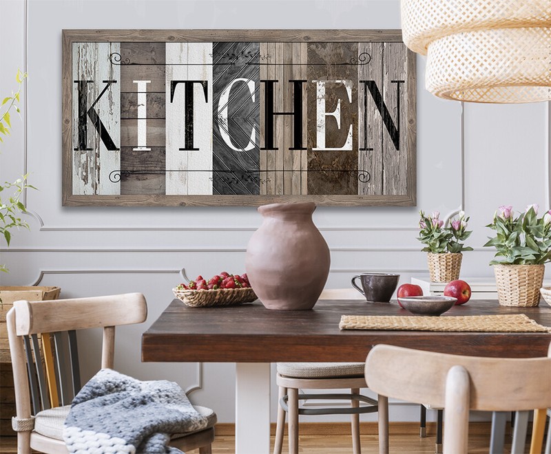 Kitchen in Multi Pattern - Large Canvas Wall Art (Not Wooden) - Stretched Decor gallery