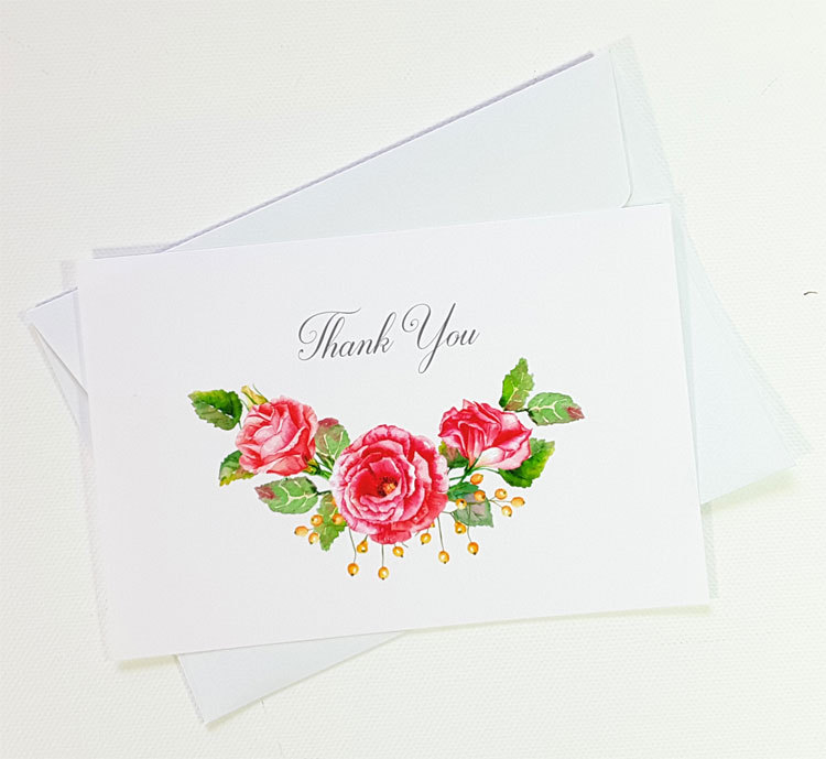 12 Thank You Cards Notes Flower Wedding Business Birthday Thankful TO THANK37 gallery