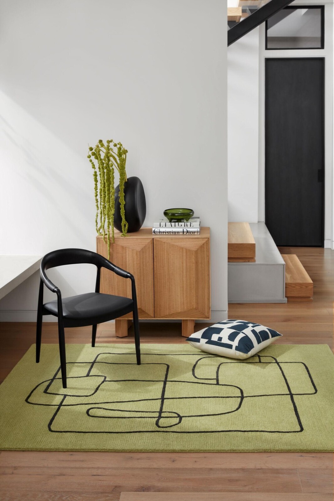 Hand tufted loop cut pile Green Rug |Modern Large Area Rug,Living Room, Bedroom gallery