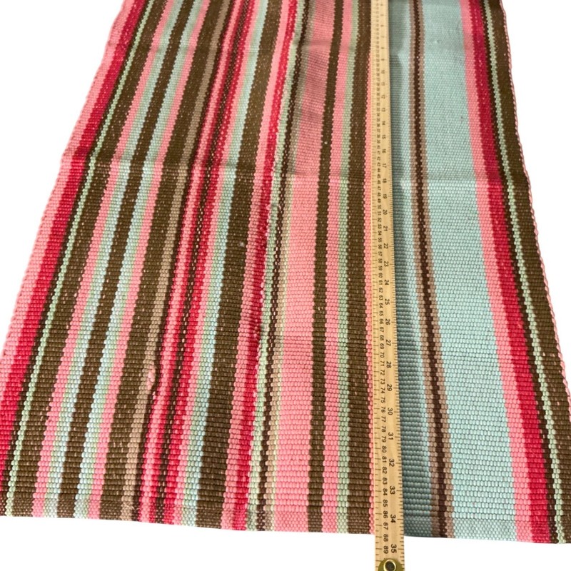 Dash & Albert Handwoven Striped Polypropylene UV Rug 2x3 Pink Brown Multi gallery
