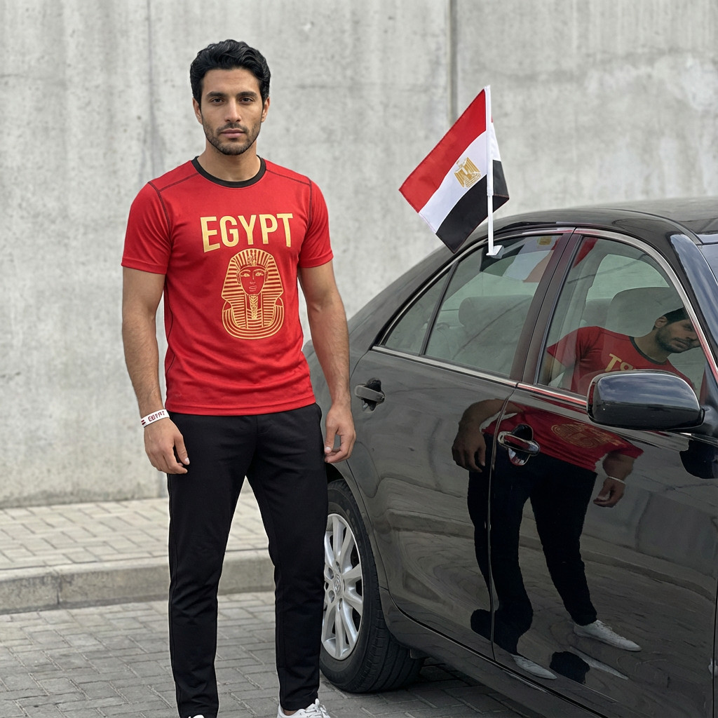 Egypt Car Window Flag Double Sided National Team Soccer Football Fan Banner gallery