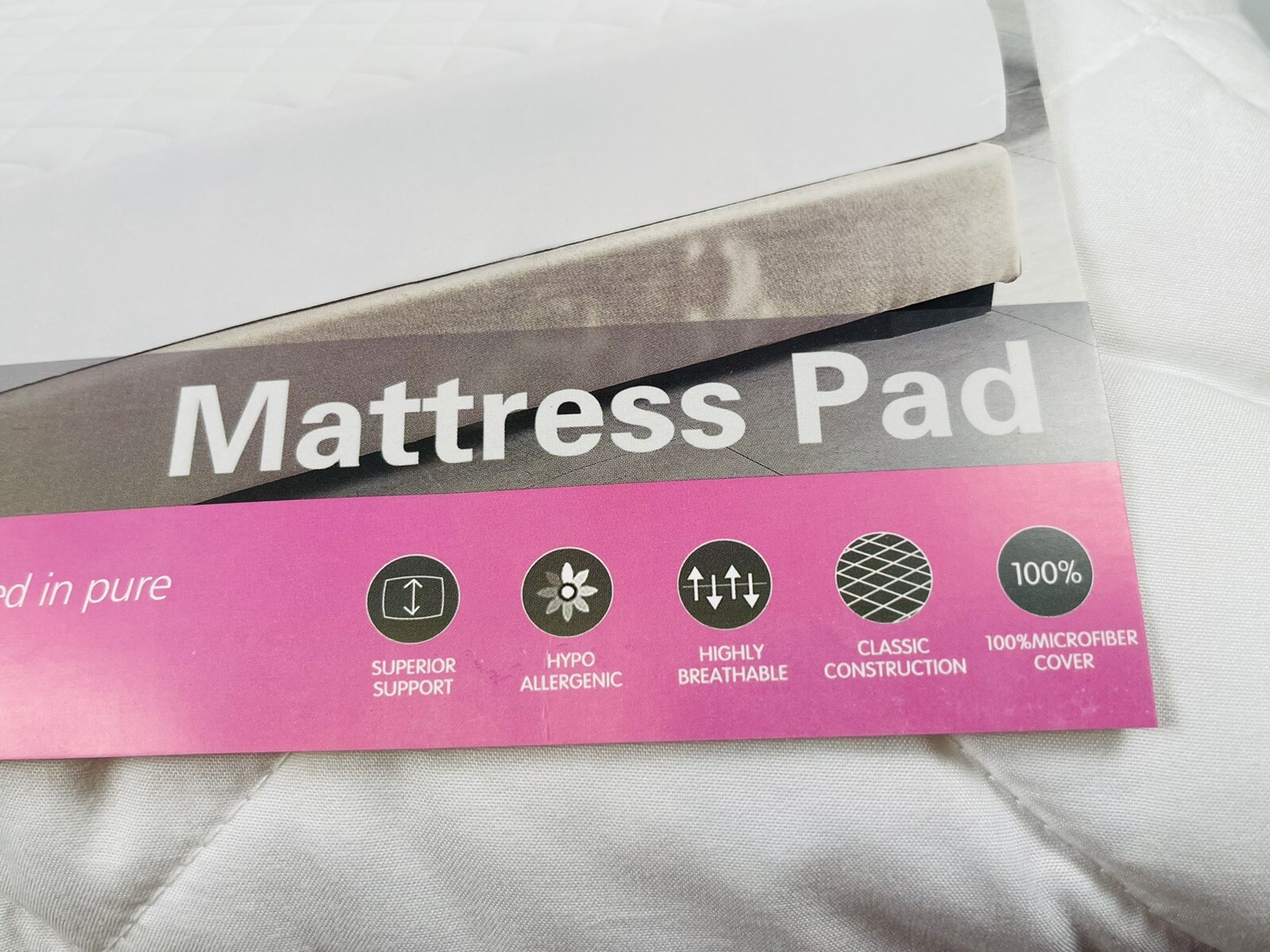 Full Size Quilted Mattress Cover Microfiber Hypoallergenic New Open Package gallery