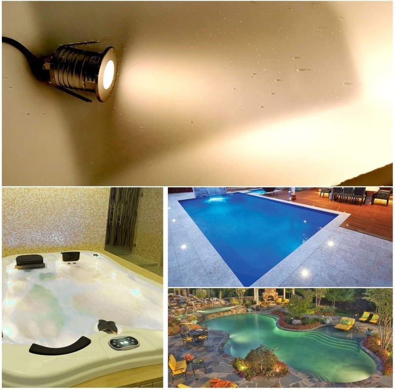 4Pack LED Pool Light Dimmable Warm White 3000K 3W Low Voltage Underwater Pond Li gallery