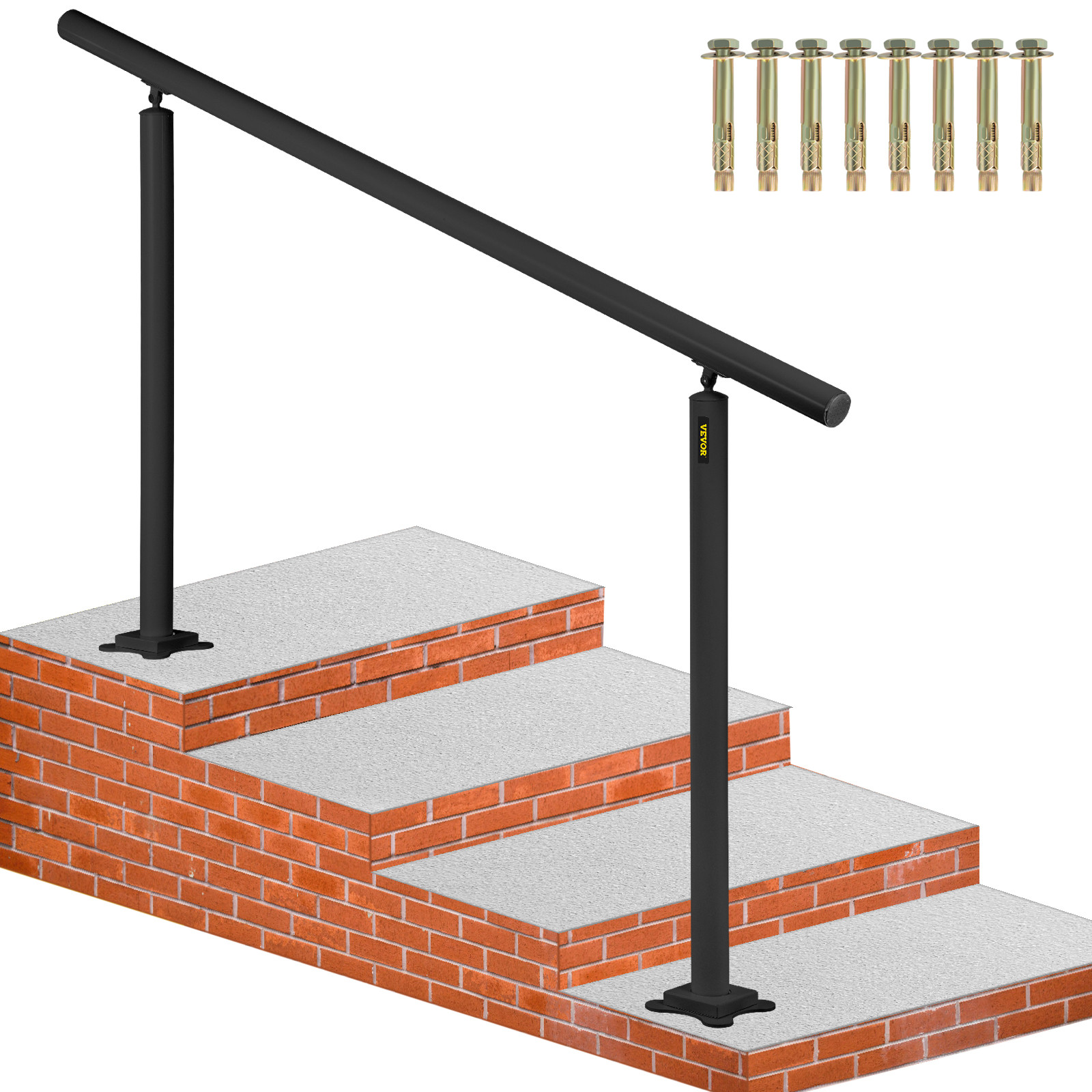 VEVOR Handrail for Outdoor Steps Aluminum StairHandrail Fit 0-5 Steps gallery