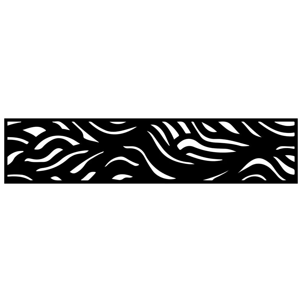 Waves 16 In. X 72 In. Galvanized Black Steel Decorative Screen Wall and Fence Ex gallery