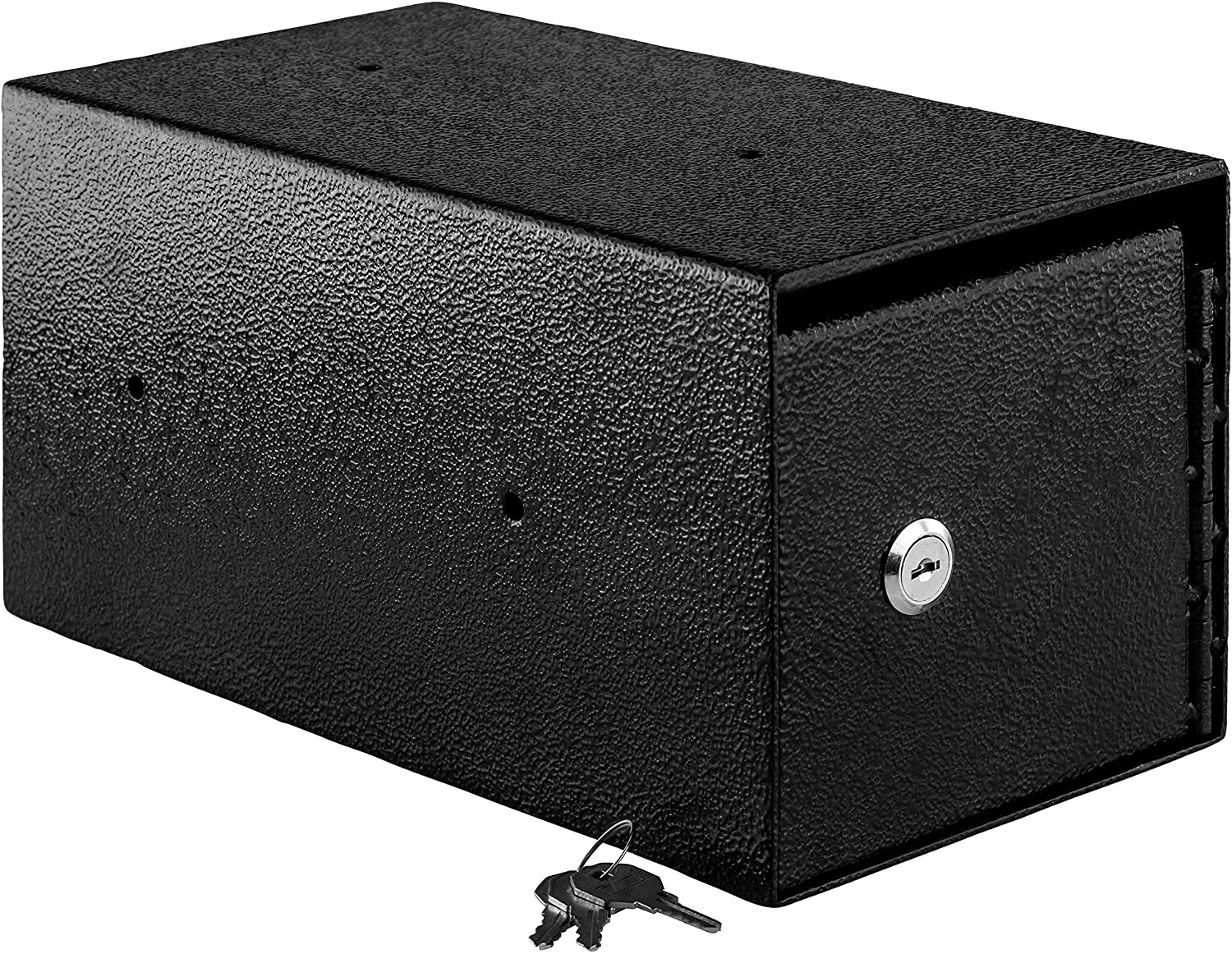 Mountable Key Lock Cash Drop Box Safe with Tamper-Proof Slot, Black gallery