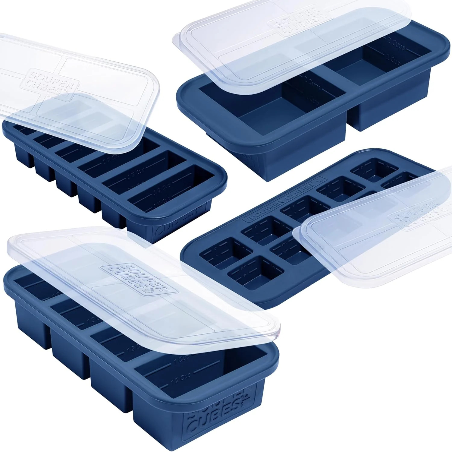Souper Cubes Silicone Freezer Molds Gift Set with 2 Tbsp, 1/2, 1, and 2 Cup Sili gallery