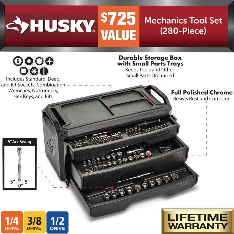Husky Mechanics Tool Set (280-Piece) gallery