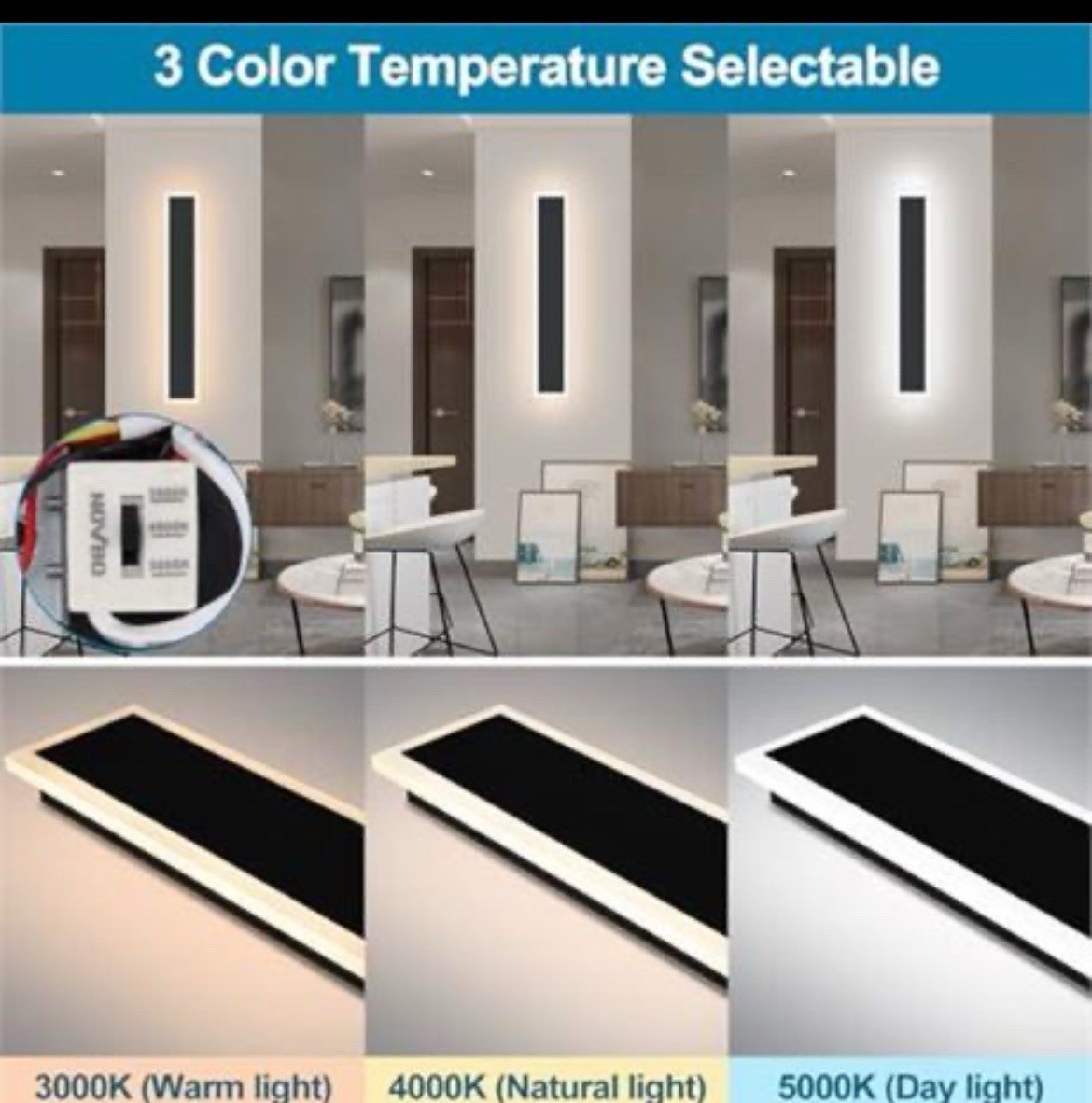 36IN Modern Outdoor Wall Light LED Long Exterior Light Fixture IP65 Waterproof gallery