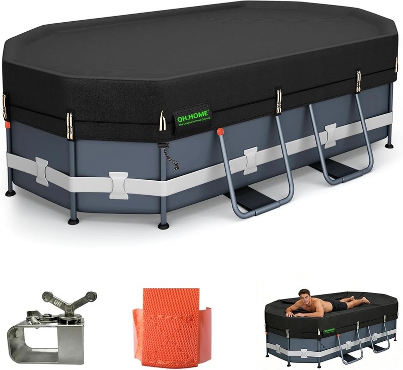 Quadruple Windproof 12x20 ft Oval Pool Cover – Ultimate Protection & Maintenance gallery