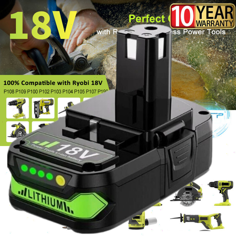 1/2Pcs 3Ah Replacement For Ryobi 18V Li-Ion Battery P102 P108 P200 P201/Charger gallery