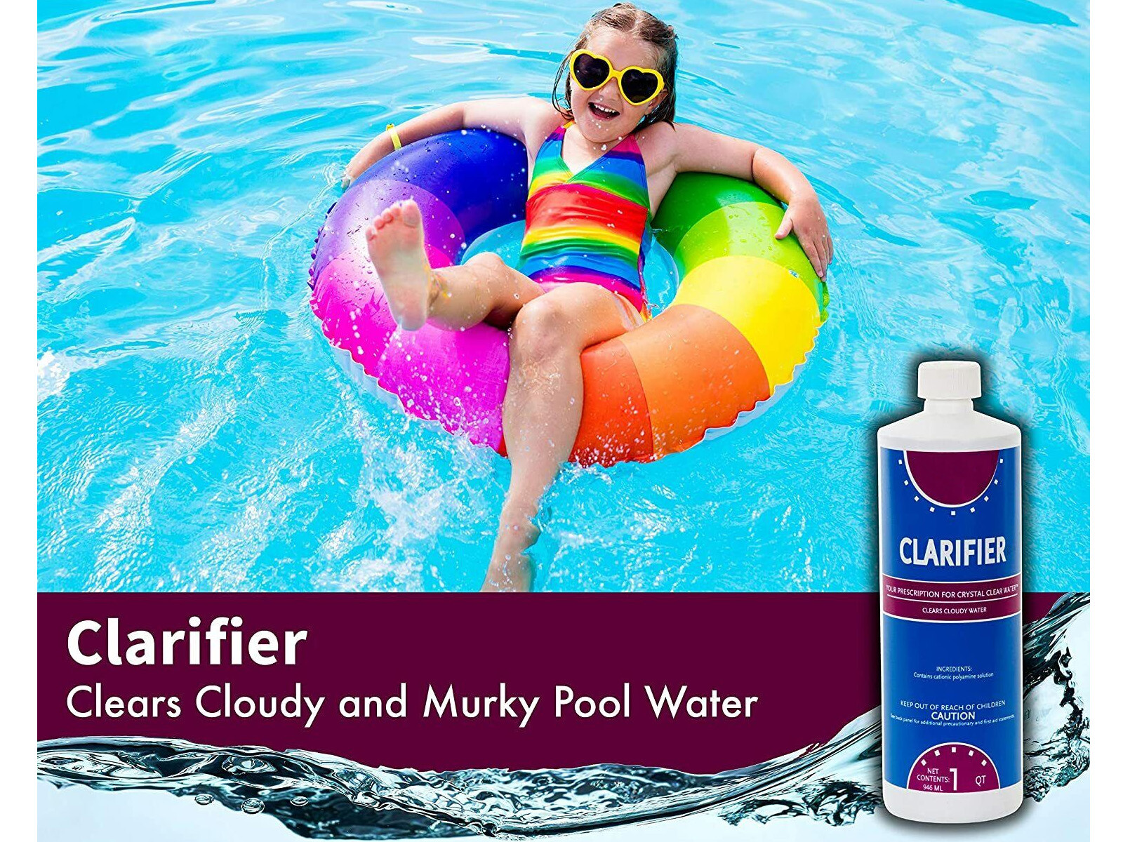 Swimming Pool Chemical Super Clarifier - 32 oz Bottle - (Select Quantity) gallery