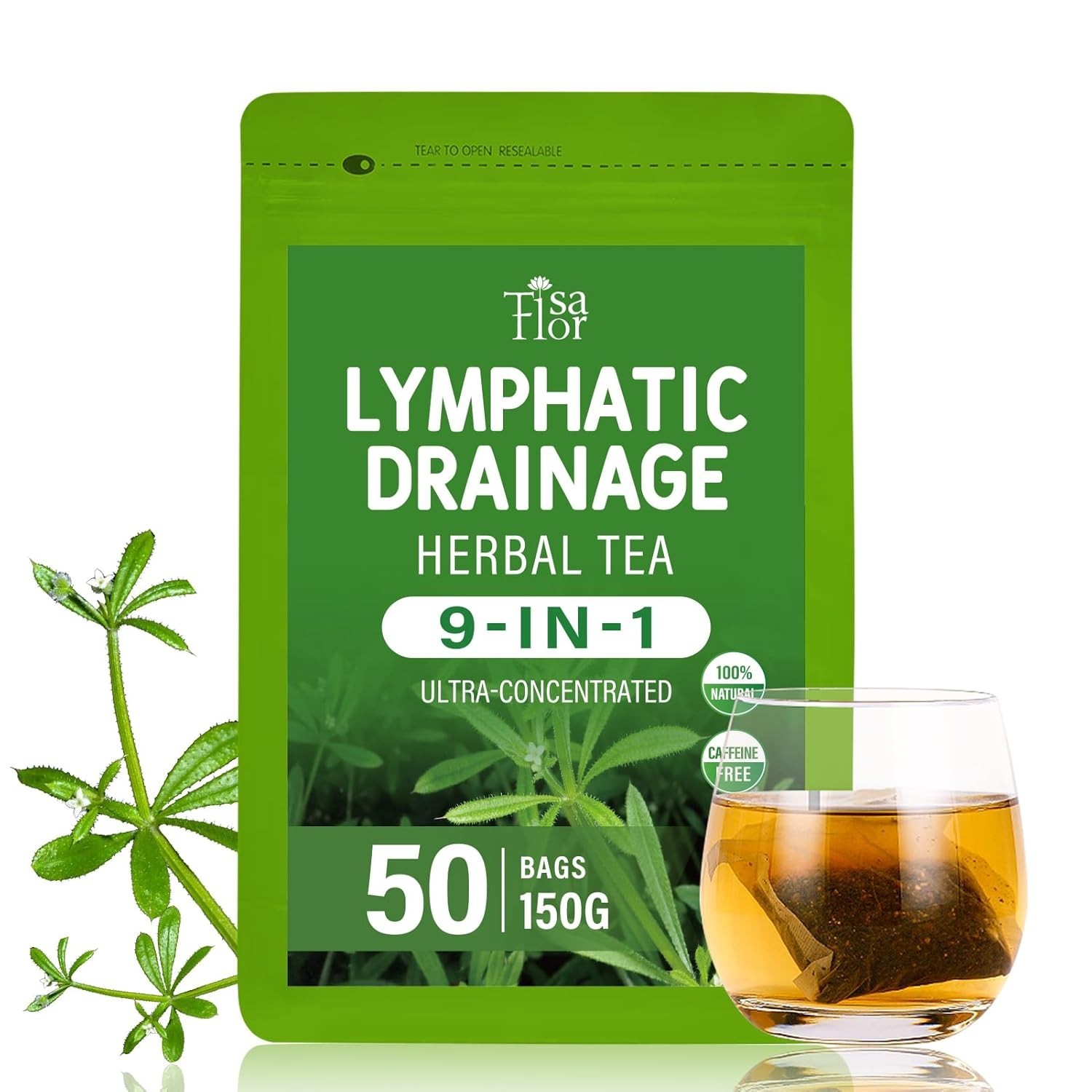 Cleavers Herb Lymphatic Drainage Tea Bags, 50 Counts for Lymph System & Immune S gallery
