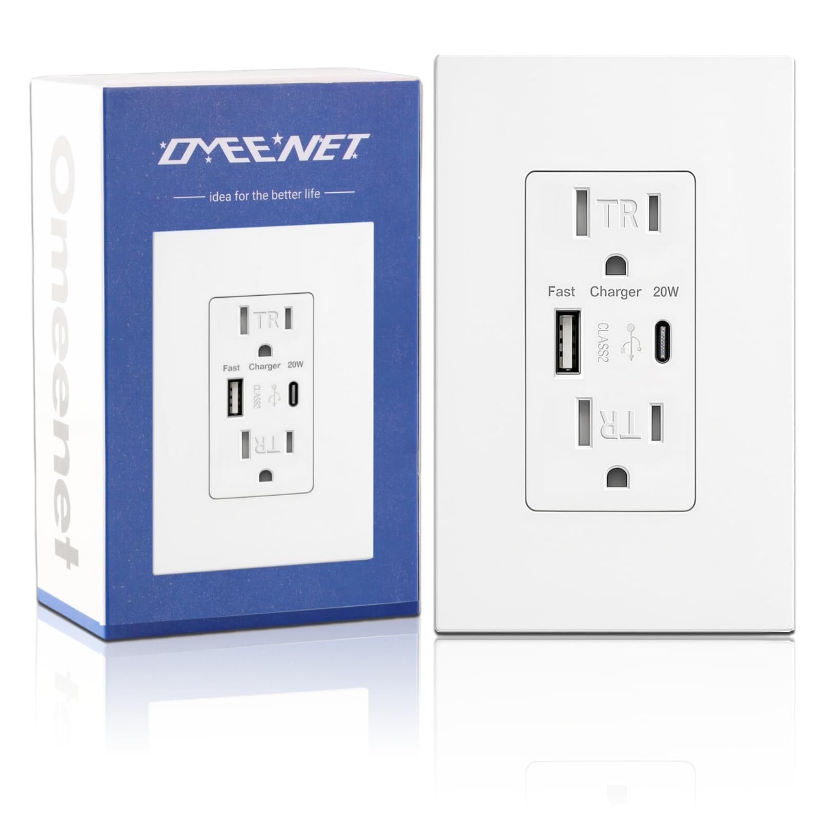 USB Wall Outlet with 20W Fast Charging Type-C & Type-A Dual Ports USB Outlets... gallery