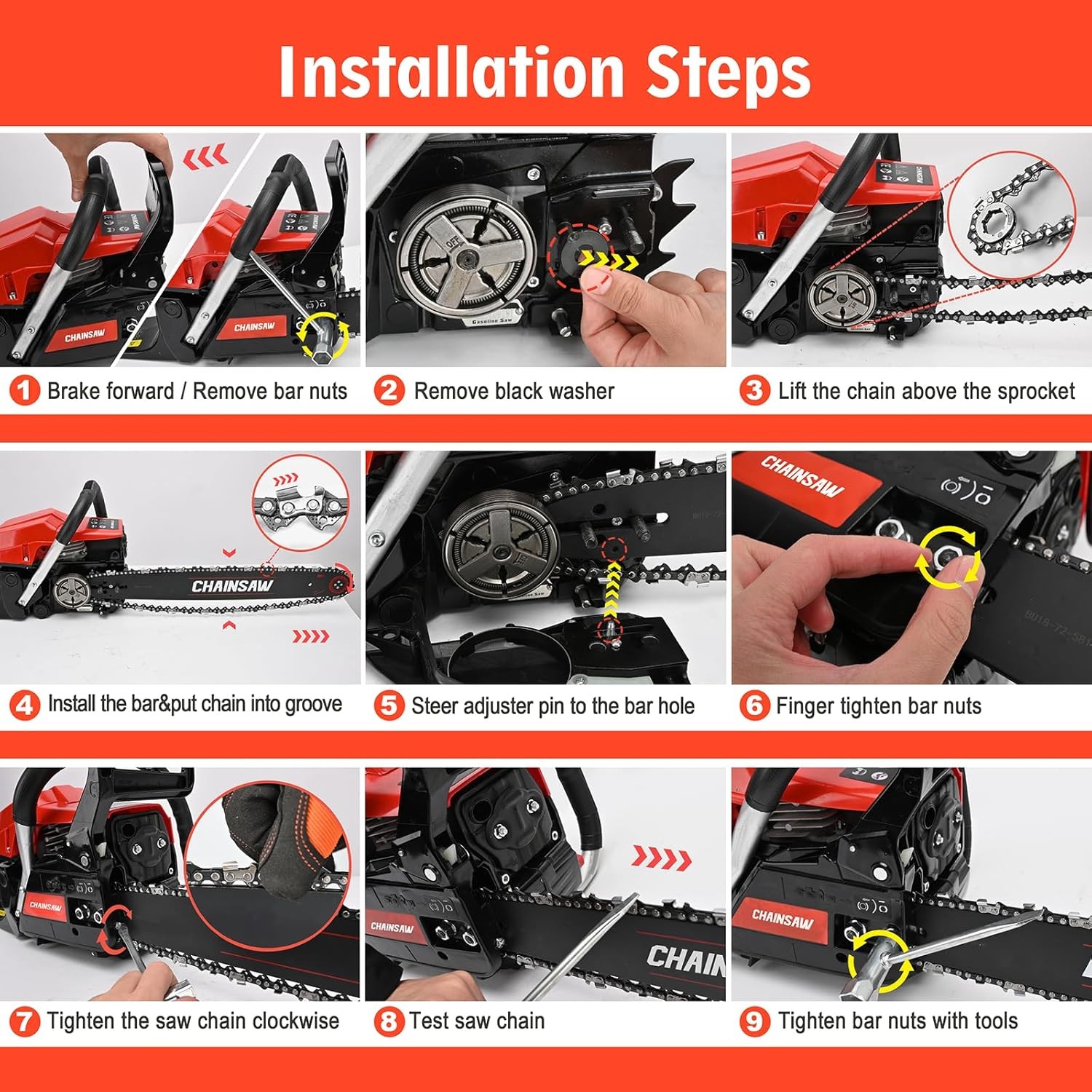 62CC Gas Chainsaw 20 Inch 2 Cycle gallery