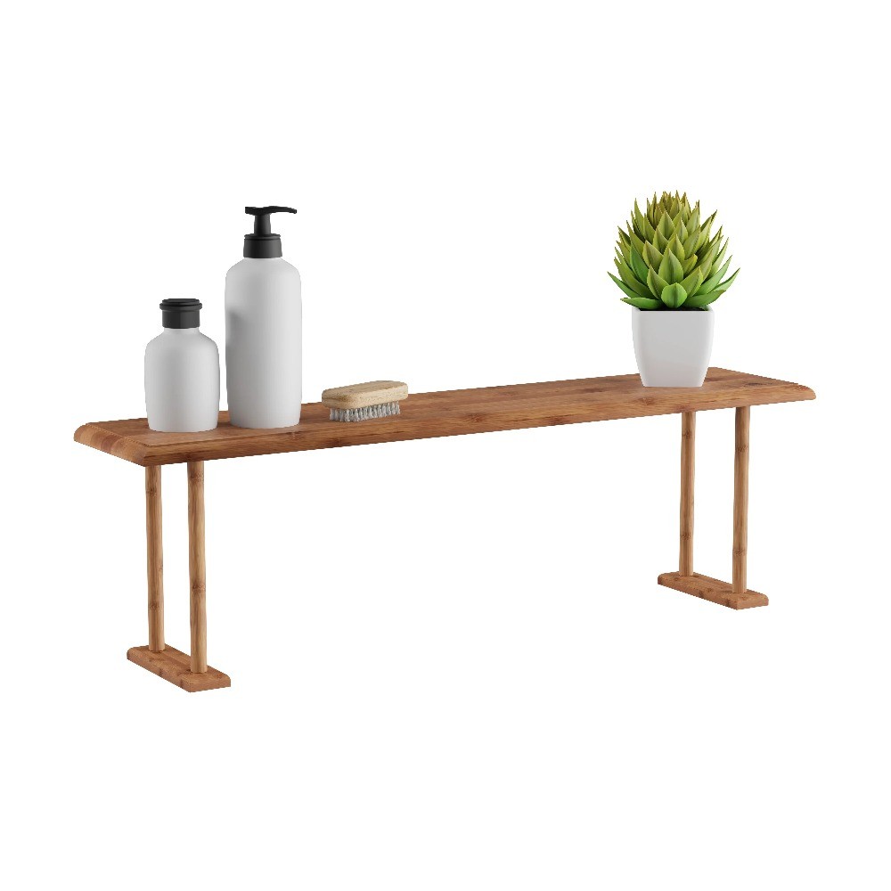 Lavish Home Bamboo Sink Shelf - Counter Organizer and Space-Saving Storage gallery
