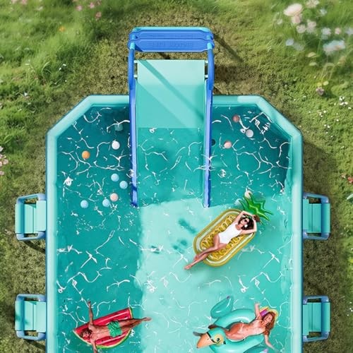 Pool Slide Foldable Pool Water Slide, Summer Swimming Pool Supplies Blue gallery