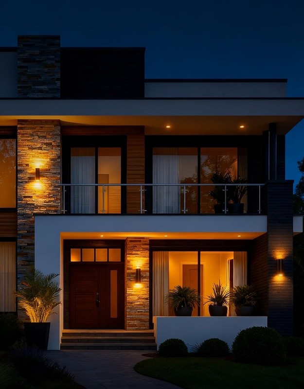 Smart Up and Down Outdoor Wall Light, RGBCW Color Changing Exterior 2 Pack gallery