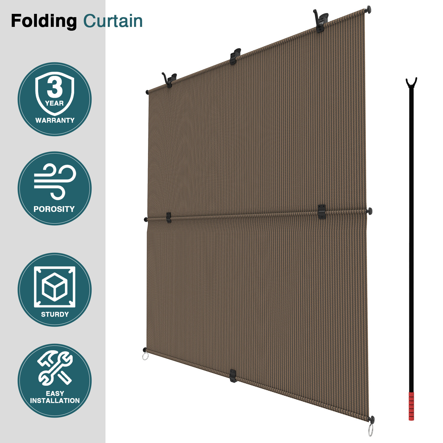 7ft/8ft(W) Foldable Shade Cordless Roller UV Blind for Patio Deck Gazebo Porch gallery