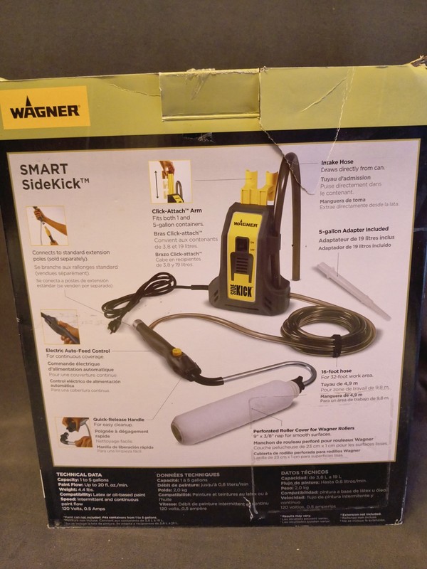 WAGNER Smart SideKick Powered Roller Kit w/ Hose & 5-Gallon Adapter, 9in gallery