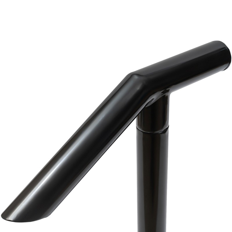 2-Step Handrail Single Post Handrail Round Iron Handrail for Stairs gallery