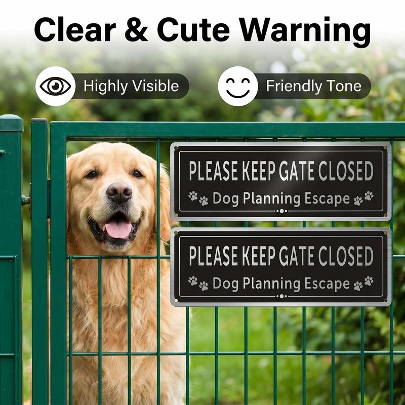 2 Pack Please Keep Gate Closed Sign – Please Close the Gate Metal Sign gallery