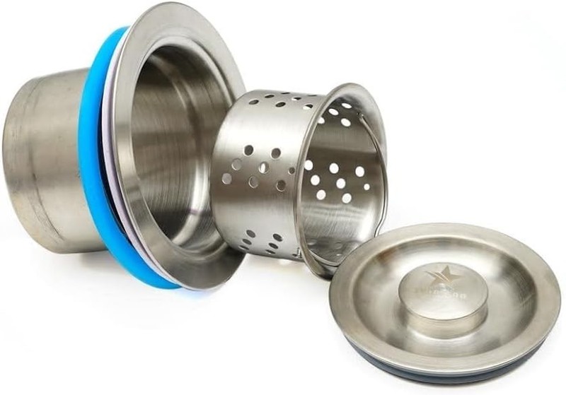 Kitchen Sink Drain Assembly, 3-1/2-Inch Kitchen Sink Strainer and Stopper with D gallery