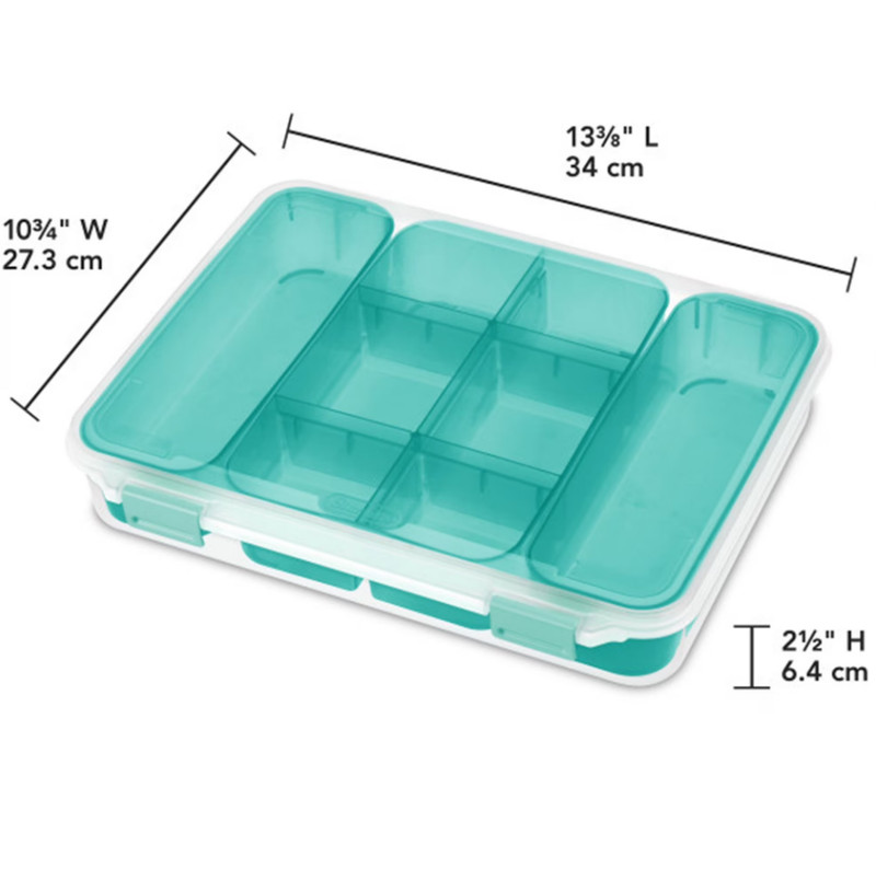 Sterilite Divided Case Stackable Plastic Small Storage Lidded Container, 6 Pack gallery