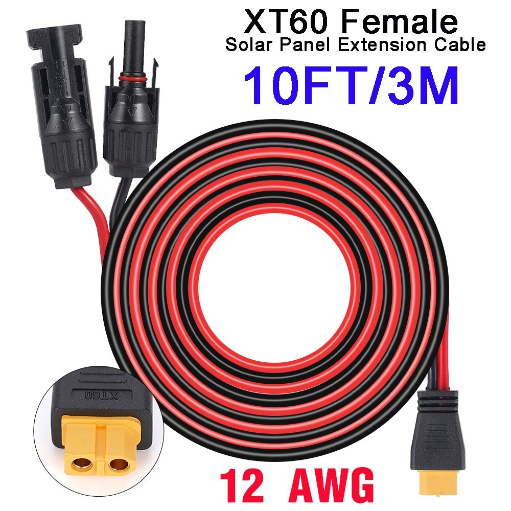 10FT Solar Extension Cable Solar to XT60 Female Wire for Portable Power StatIion gallery