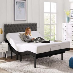 Adjustable Massage Bed Frame Base Massage Wireless Remote USB Ports King Queen