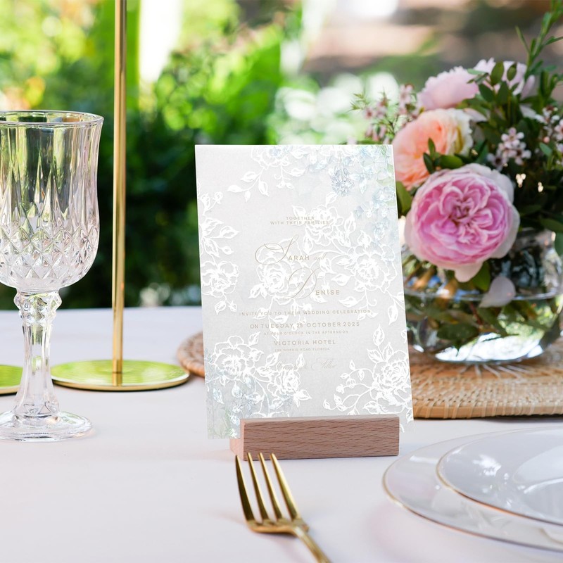 100 PCS Rose Pattern PreFolded Vellum Jackets 135GSM For 5x7 Inch Card Wrap gallery