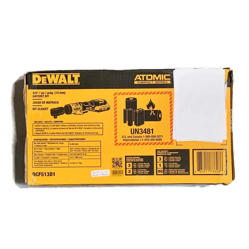 DEWALT DCF513D1 ATOMIC 20V MAX Cordless Brushless 3/8-inch Ratchet Kit gallery