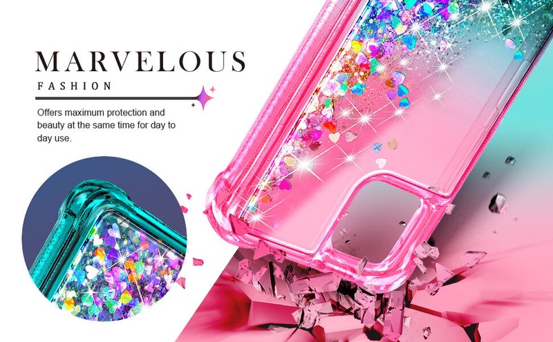 For T-Mobile Revvl 7 / 7 Pro 5G Case Liquid Glitter Phone Cover + Tempered Glass gallery