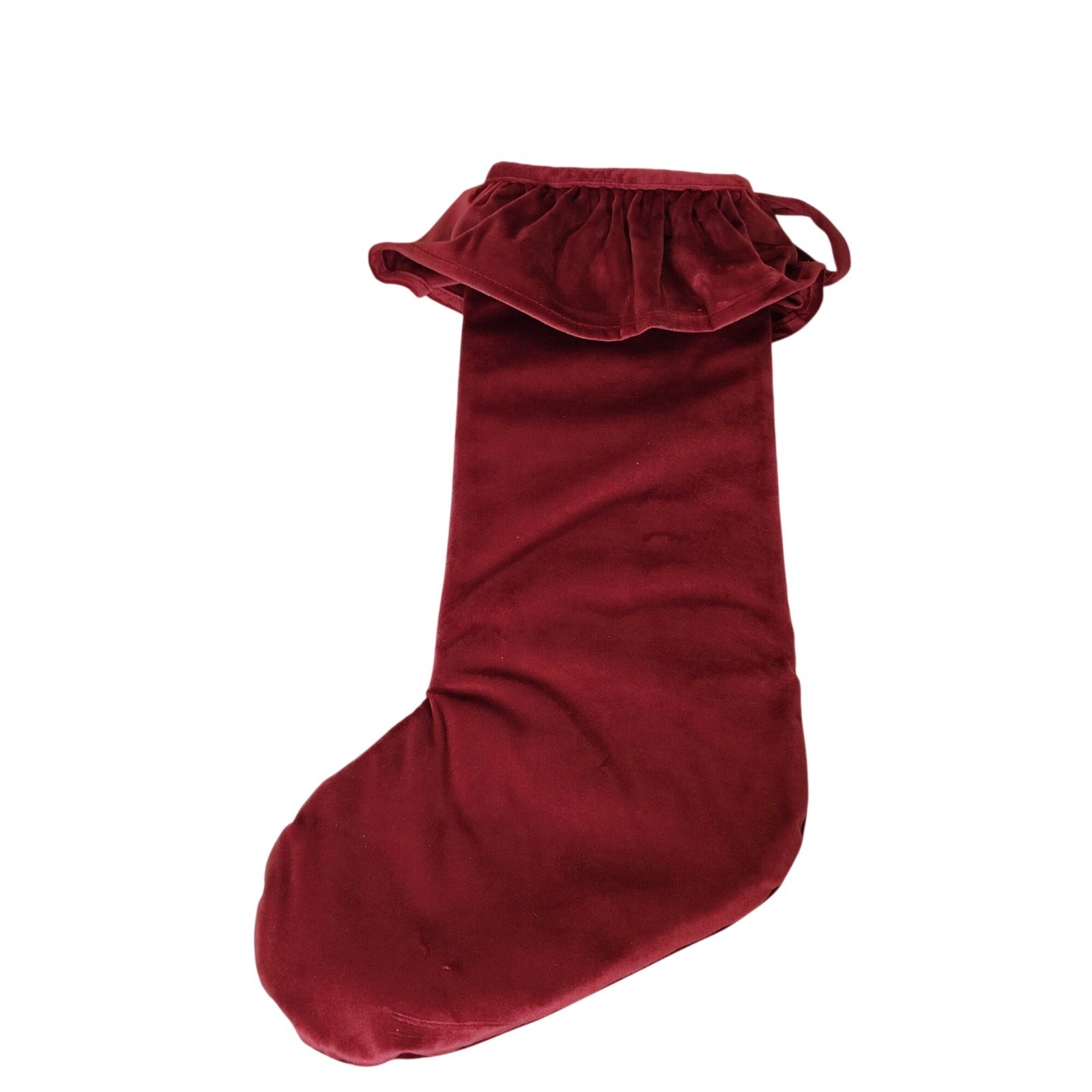 My Texas House Ruffle Red Christmas Stocking Velvet Holiday Decor gallery