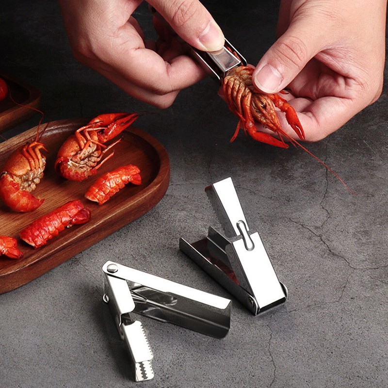 Practical Portable Crawfish Shelling Seafood Tools Peeler Stainless Steel Pocket gallery